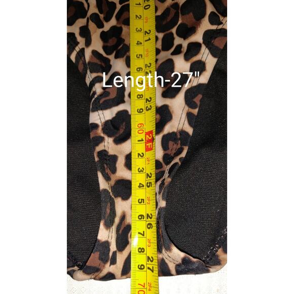 Time And Tru Swimsuit Sz XL 16-18 One Piece Leopard Print Strappy Back Tassels - Picture 8 of 16